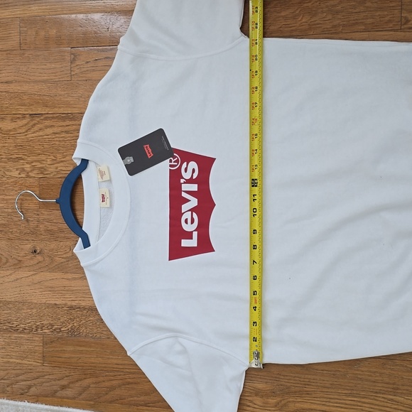 LEVI'S BRAND SIGNATURE WOMENS LONG SLEEVES WHITE SWEATSHIRT MEDIUM - Picture 9 of 15